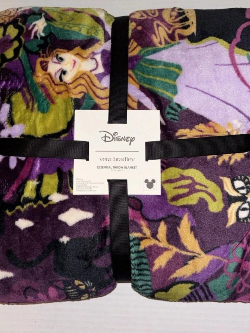Vera Bradley Disney Throw Blanket Hocus Pocus Blooms & Brooms Witches Sanderson